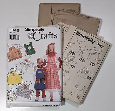 Simplicity Crafts Pattern 7048 Childrens Aprons W/ Appliques Uncut Vintage 1990 • $8