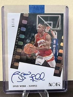 2021-22 Panini Noir Spud Webb Freeze-Frame Signatures Gold /10 On Card Auto • $35