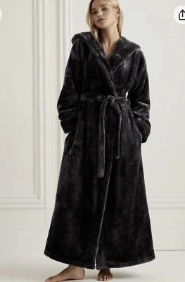 £55 • Buy M&S ROSIE Luxury Charcoal Grey Fleece Hooded Dressing Gown Size UK XL BNWT