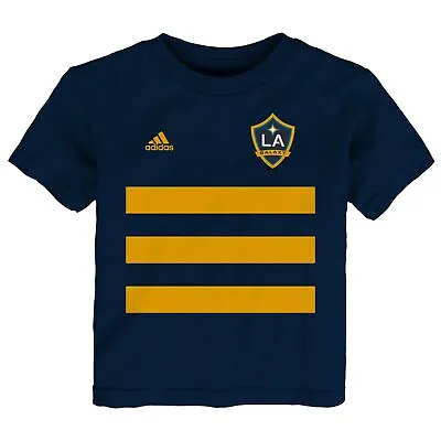 Adidas MLS Toddlers LA Galaxy Three Stripe Life Pitch Tee Blue • $12.50