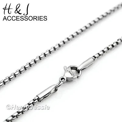 16 -36 MEN Stainless Steel 1.5mm Silver Smooth Classic Box Link Chain Necklace • $12.99