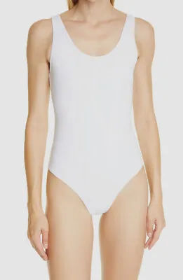 $480 Burberry Women's White Stretch Jolie Logo One Piece Swimsuit Size Large • $153.98