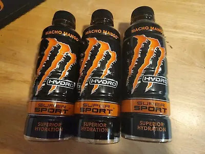 Monster Hydro Super Sport Macho Mango Superior Hydration 20 Fl Oz BCAA 3 Bottles • $14.99