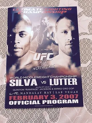 Ufc 67 Official Program All For Nothing Silva Vs Lutter Feb 2007 13.25  X 9.5  • $6