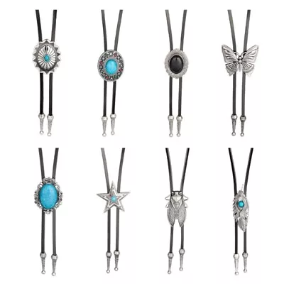 Bolo Tie For Men Teens Cowboy Western Cowgirl Alloy Sweater Shirt Decors Necktie • £7.63