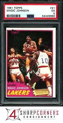 1981 Topps #21 Magic Johnson Lakers Hof Psa 5 • $6.05