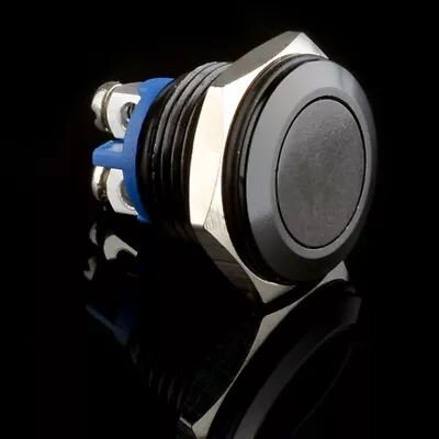 Black 16mm Metal Push Button Momentary Reset Switch 12V DC Car/Boat/Machine 1NO • $7.75