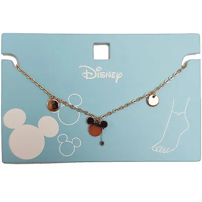 Disney Mickey Mouse Icon Anklet Ankle Bracelet Gold Coloured Jewellery Costume • $16.02