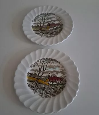 Myott Staffordshire Ware 16cm Side Tea Plate X 2 The Brook Vintage Scalloped • £7.50