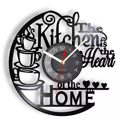 Vinyl Clock Kitchen Home Vinyl Record Wall Clock Art Decor Handmade 8101 • $29.99