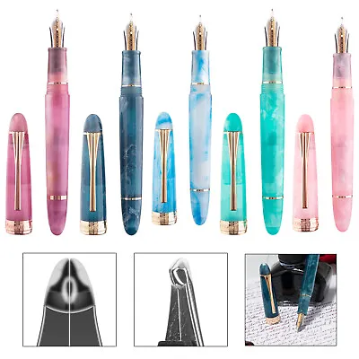 New Kaigelu 356 Resin Fountain Pen 0.4-0.7mm Long Knife NMF Nib Writting GiftwcY • $23.99