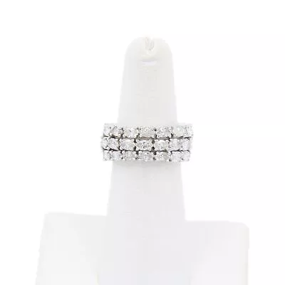 Plat/Palladium Alloy 3 Row 5ctw Marquise Diamond Eternity Band Size 5 #E59763-1 • $5000