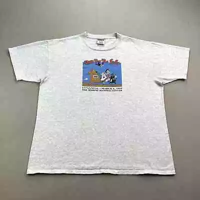 Vintage Animal Cartoon T-Shirt Adult XL Gray Running Run Art Marine Mammal 90s • $10.79