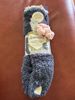 £34.40 • Buy Womens Aromasoles Lavender Infused Slipper Socks Sz L/xl Phone Pocket Blue New