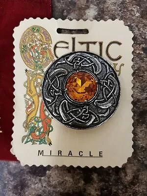 Miracle Large Serpent Brooch/Pendant Glass Cairngorm Card & Pouch Mint Condition • £22.50