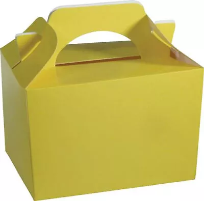 20 Yellow Party Boxes - Food Loot Lunch Cardboard Gift Wedding/Kids • £6.99