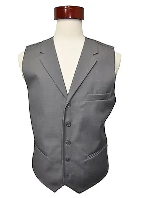 Men's Light Gray Color Formal Wool Feel  Vest With Lapel  Size ( 42 ) • $24.99