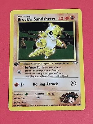 Pokemon Cards BROCK'S SANDSHREW  1st Edition GYM HEROES  -  71/132 MINT • $3