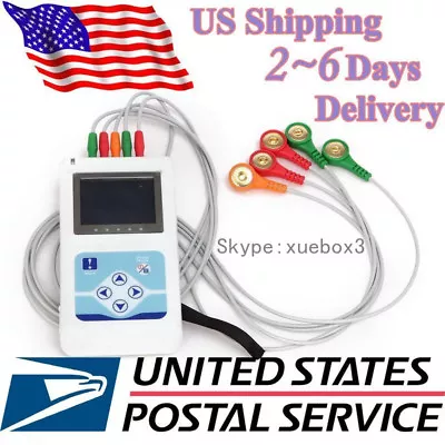 24 Hours Dynamic ECG Holter 3 Channel EKG System Portable ECG Monitor+Software • $299