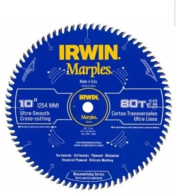 Irwin Tools  1807370 Marples Laser Cut 10-Inch 80-Tooth Bevel Saw Blade • $39.99