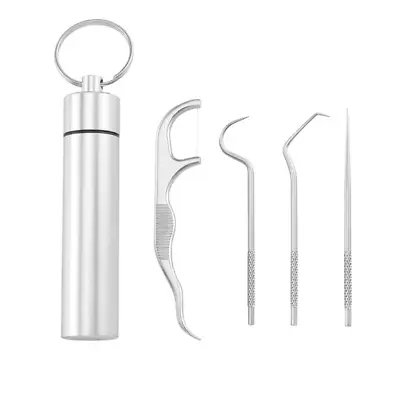 Portable Titanium Toothpick Bag Set Reusable Metal Toothpicks With Holders USA • $0.99