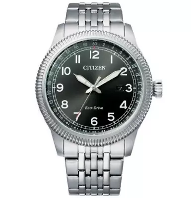 Citizen Men's Eco-Drive Silver Calendar Stainless Steel Watch 42.5MM BM7480-81E • $87.99