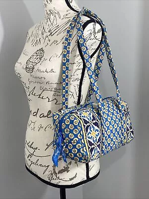 Vera Bradley Betsy Riviera Blue Shoulder Bag Purse Floral 2008 Retired Pattern • $22.45