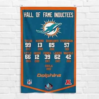 For Miami Dolphins Fans 3x5 Ft Flag Hall Of Fame Inductees NFL Football Banner • $15.99