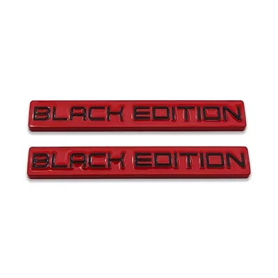 2x Red&Black Metal Black Editon Logo Car Emblems Sport Bagde Turbo Sticker Decal • $10.99