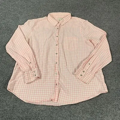 J.Crew Shirt Womens Extra Large Pink Gingham Plaid Button Up Lightweight Pocket • $13.45