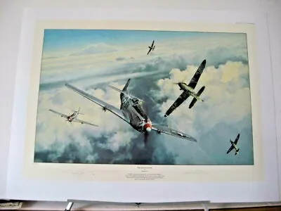 The Eagles Divide P-51 + Me109 Robert Taylor Ace Signed Aviation Art • $299.95