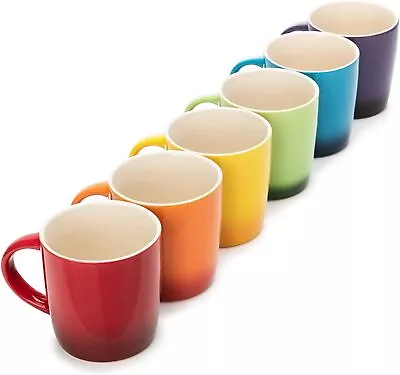 Stoneware Mugs Set - Multi-Coloured 6 Pack 11 Oz Tea/Coffee • £32.95