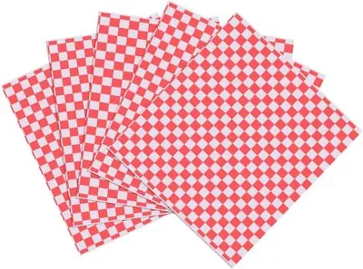£6.55 • Buy 50 Sheets 11x10  Checkered Food Grade Wrap Paper Wrapping Paper For Food Basket