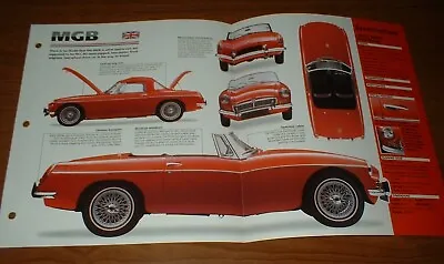 ★★1962 Mgb Roadster Spec Sheet Brochure Photo Poster Print Info 62 63 64 Mg B★★ • $12.99