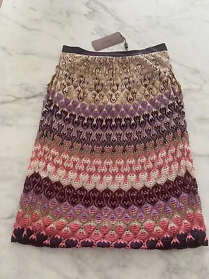 NWT Authentic MISSONI Orange Label Multicolor Knit Skirt Size 40 ( 4 US) • $199