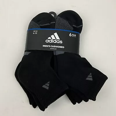 Adidas Men's Cushioned 6-Pairs Quarter Cut Socks Sz 6-12 • $19.99