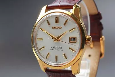 [Near MINT] Vintage 1966 KING SEIKO 4402-8000 White Date Hand-Winding Wristwatch • $1059.08