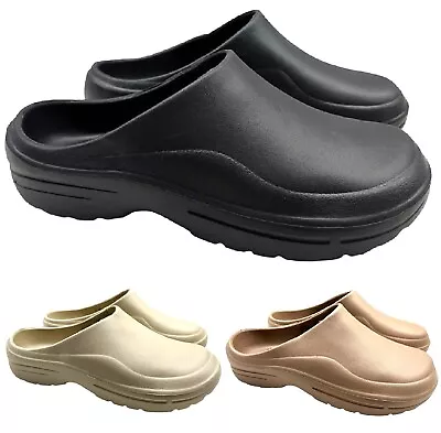 Womens Clogs Mules Slippers Ladies Nursing Garden Beach  Hospital Rubber Sandals • £9.99