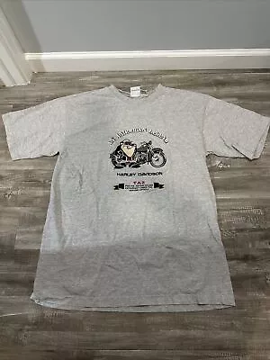 Vtg 90s Taz Harley Davidson An American Legend T Shirt L Embroidered Biker • $17.95