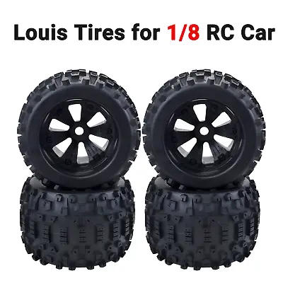 Monster Truck Wheels Louis Tires 17mm Hub Hex For 1/8 RC Car  Redcat HPI（4pcs） • $85.99