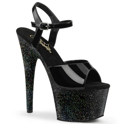 £72.15 • Buy Pleaser Adore 709mg Black Platform Pole Lap Dancing Stiletto Heel Sandals Shoes