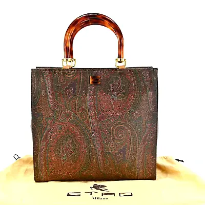 ETRO Hand Bag Paisley PVC Leather K1450R509 • $138