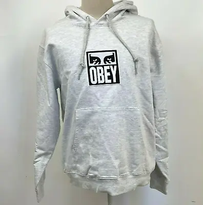 $35.69 • Buy Obey Men's Box Hoodie Sweatshirt Subvert Eyes Heather Ash Grey Size M NEW Andre