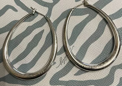 Tiffany & Co. Elsa Peretti Puffy .925 Sterling Silver Oval Hoop Earrings 18.1g • $320