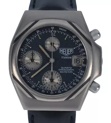 Vintage Men's 1980's Heuer 39mm Titanium Chronograph Watch (Pre-Tag) Ref 223.206 • $999.95