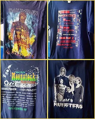 Lot Of 4 Shirts Horror & Metal S XL Iron Maiden Tour  Munsters Ozzy VHS Rad Mix • $50
