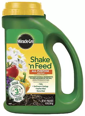 Miracle-Gro Shake 'N Feed All Purpose Plant Food 4.5 Lb. Feeds Up To 3 Months • $16.87