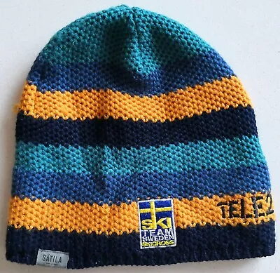 Knitted Satila Ski Team Sweden Skicross Cap Tele2 50% Wool & 50% Acrylic • $29.97