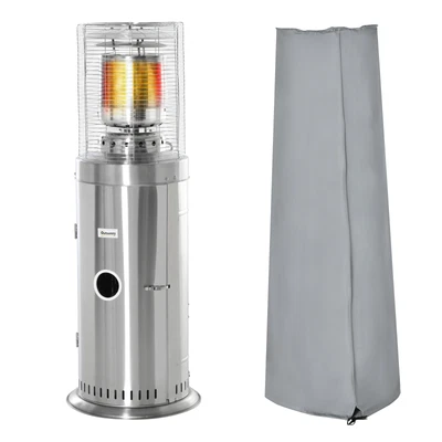 £161.99 • Buy Outsunny 10KW Outdoor Gas Patio Heater W/ Wheels, Regulator, Hose & Cover Silver