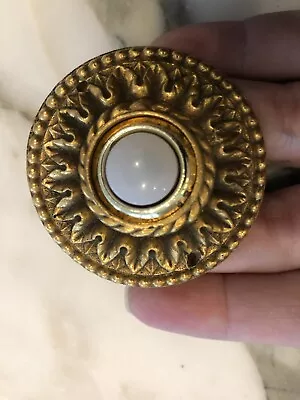 PE Guerin Gold Plated Brass Door Bell Button Antique Louis • $70